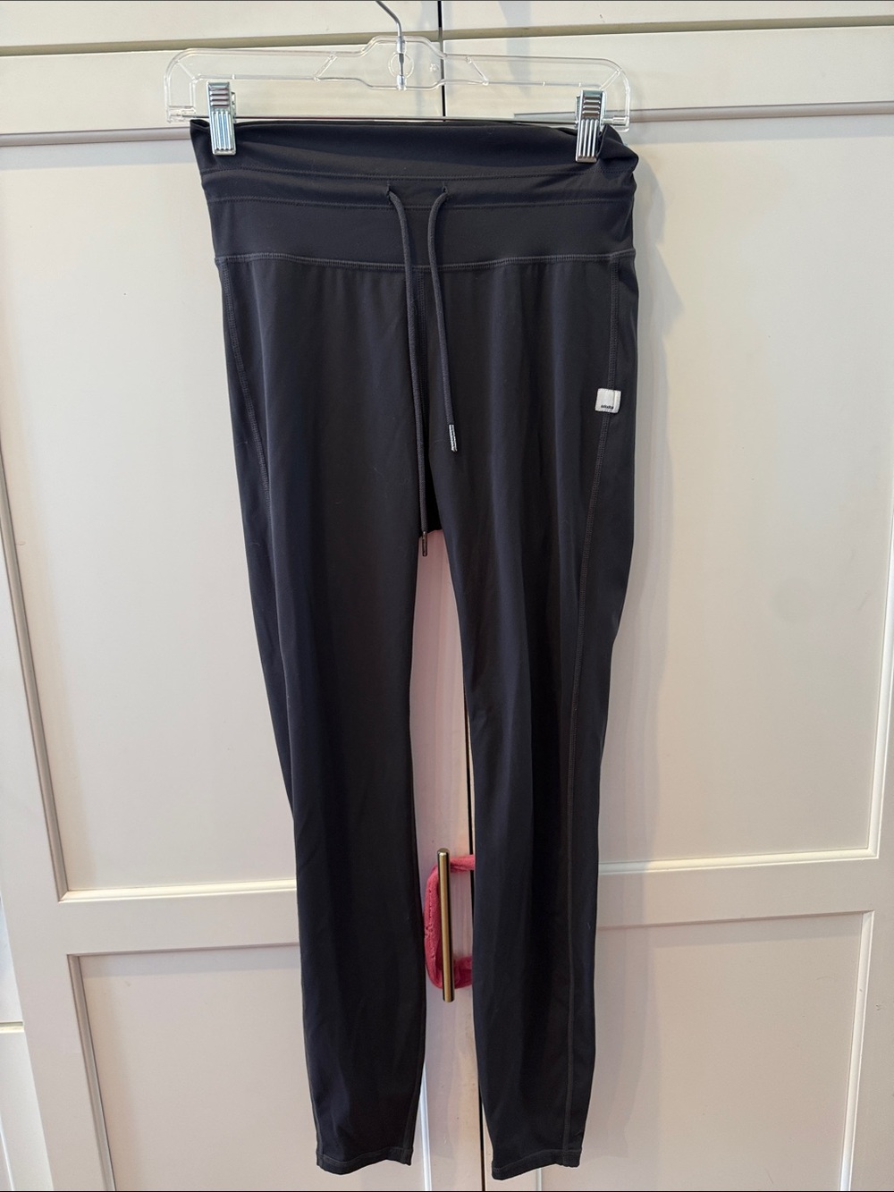 Black High-Waist Active Leggings with Drawstring